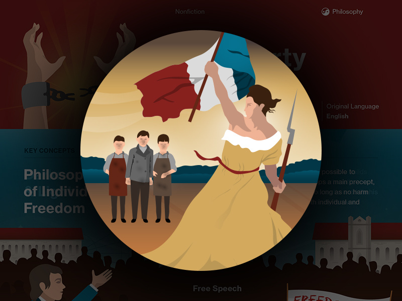On Liberty - Course Hero Series course hero series education study guide book design flat vector illustrator illustration infographic