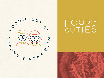 Foodie Cuties Logo and Branding brand branding character food icons identity illustration lettering logo mark type typography