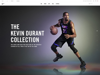 Nike KD9 Landing Page athlete athletic basketball header hero homepage nav navigation nike photography site site design sports ui ux web design