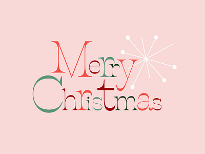 Merry Christmas christmas clean design flat fresh green holiday lettering merry christmas mid century pink red retro type typography vector vintage