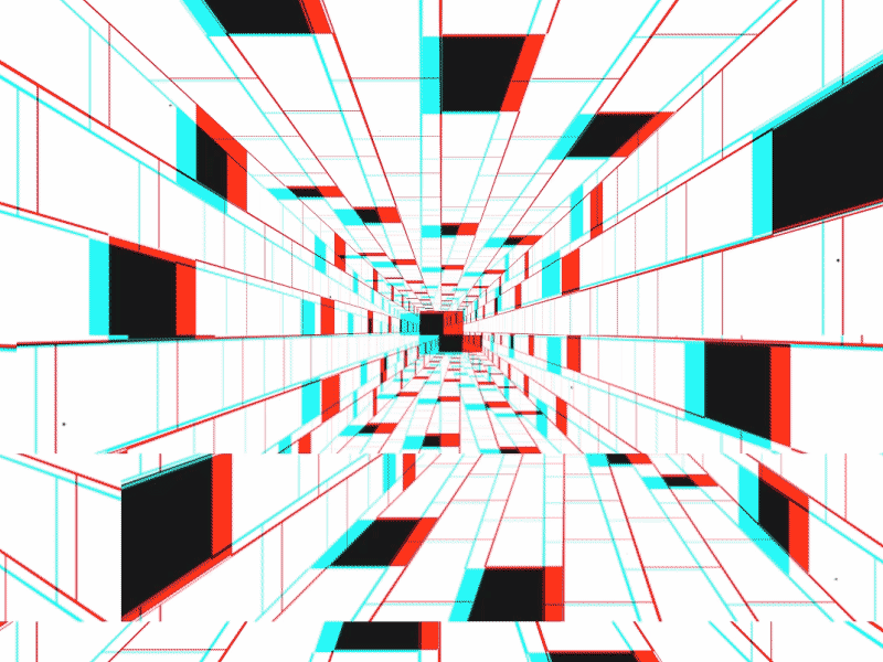 Black and white tunnel abstract after affects gif illusion loop tunnel