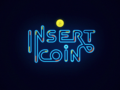 Insert Coin after affects animation coin glow loop pinball text