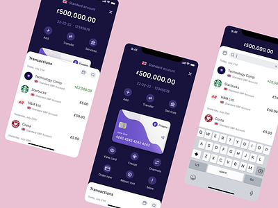 Mobile banking - Dashboard