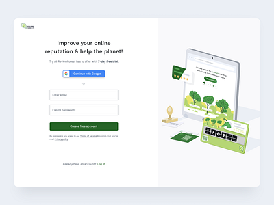 Create account at ReviewForest | Sign up | Onboarding