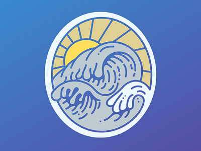 Wave Badge illustration vector