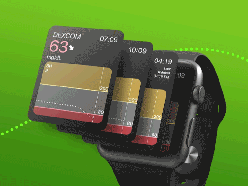 G5 Apple Watch Interface animation app diabetes graphic design health