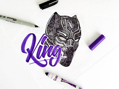 T'Challa art black panther calligraphy design film graphic design handlettering illustration lettering movies type typography