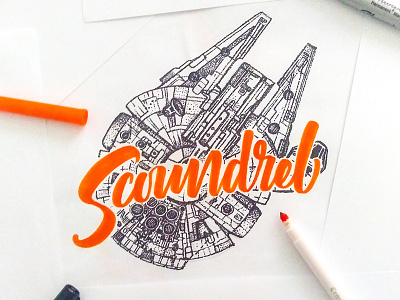 Scoundrel art calligraphy film graphic design handlettering illustration lettering movie star wars type typography