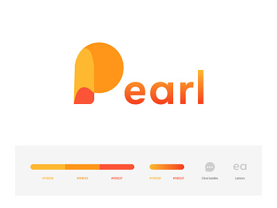 Pearl warm modern logo branding design icon illustration logo logotype monochrome orange orange logo typography vector webdesign yellow yellow logo