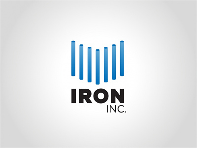 Iron Inc. Logo branding construction iron logo design steel