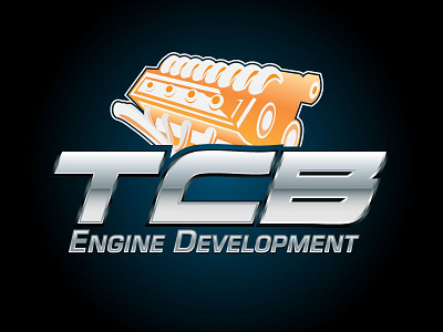 TCB Logo cars engine logo design motor