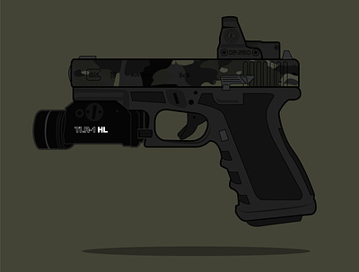 Glock glock gun illustration pistol