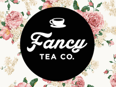 Fancy Tea Co. Logo black and white branding drink food icon logo logo design minimal restaurant tea type typography