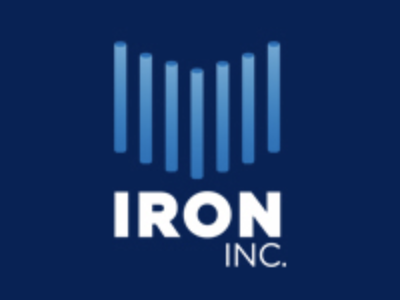 Iron Inc. Construction Logo blue construction iron logo manufacturing rebar