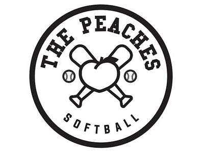 The Peaches badge ball baseball logo peach softball sports women