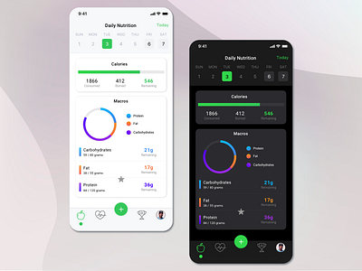 Daily Nutrition | Light and Dark Mode