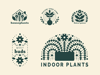 Houseplants branding houseplants illustration logo nature plants typography vector wip