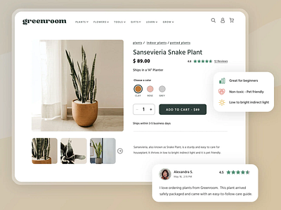 Plant Shop - eCommerce ecommerce online shopping plants product design ui ux