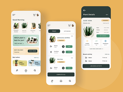 Plant Care and eCommerce App app mobile plants product design ui ux