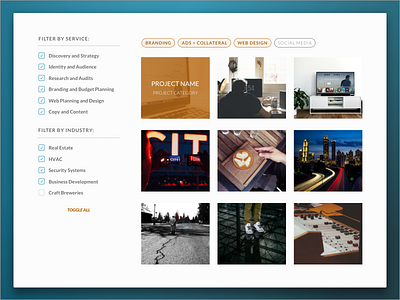 Client Portfolio filter gallery portfolio ui website