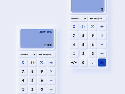 Neumorphism Calculator - Mobile App app calculator calculator design design design app ui ui design ui inspiration ux