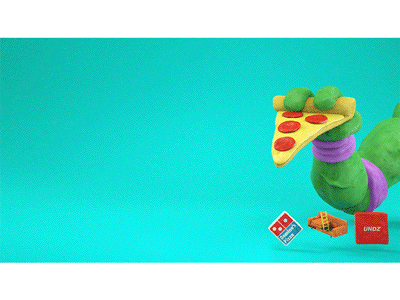 FREE PIZZA FOR LIFE 3d animation cinema4d clay design dominos graphics motion pizza stopmotion typography