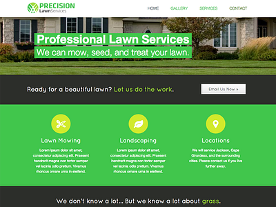 Precision Lawn Services Landing fresh green html landing lawn website