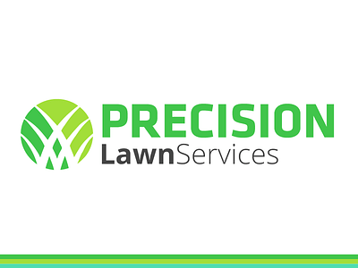 Precision Lawn Services green lawn logo nature precision print