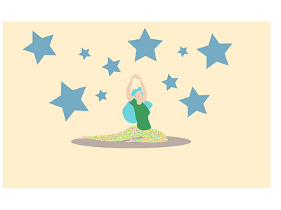 Yoga girl design enjoyment girl girl illustration illustration relaxation sport stars vector yoga