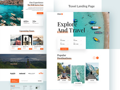 Travel Landing Page Template business clean explore free landing page landing pages nice real estate sale tour tour landing page travel travel design travel landing page travel new design travel page travel template travel theme uplabs world