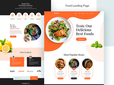 Food Landing Page Design Template by UINS on Dribbble