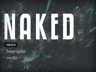 Naked preview band fade grey logo navigation