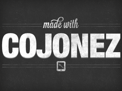 Cojonez (made with) grunge logo retro