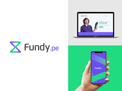 Fundy | Fintech project anagram brand fintech fintech app green green logo illustration isotipe logo logotipe modern money money app peru purple typography