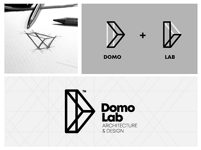 DomoLab Logo anagram architechture architect architects brand branding illustration letter logo logotipe peru typography