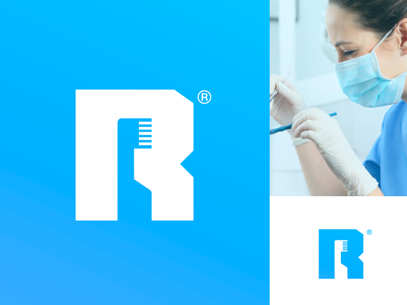 R Dent - Logo create logo creative clinics dental clinic toothbrush anagram typography logo logotipe branding clinic dental logo logotipo r logo brand peru r letter dental care dental dent