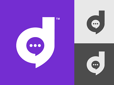 Digitalk logo brand branding comunicaction designers icon illustration letter letter d logo logotipe marketing digital minimal peru purple social media talk talking typography vector