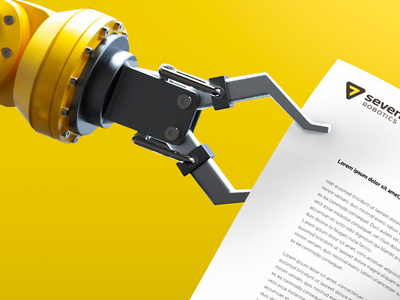 Seven Robotics yellow branding peru logotipe engineering brand logo seven automation robots