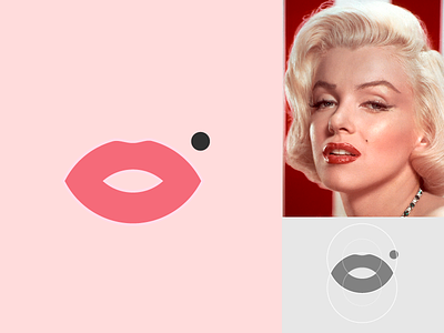 Monroe abastract logo abstract anagram app app icon beauty brand brand identity design lips logo logotipe marilyn marilyn monroe minimal monroe pink