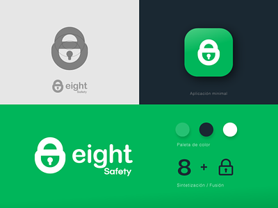 Eight Safety 8 animal art brand branding eight green illustration letter lettering logo logo design logotipe peru typography
