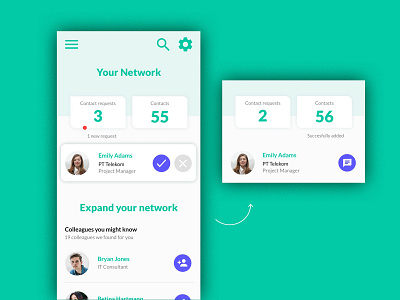 Network Section design mobile app mobile ui networking ui