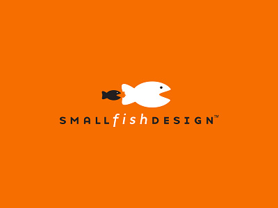 Small Fish Design fish graphic design graphic design firm logo orange small fish design