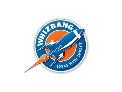 WhizBang Ideas advertising agency big idea blue design logo logo design orange rocket