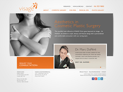 Plastic Surgery Website Design cosmetics day spa doctor homepage medical plastic surgery website