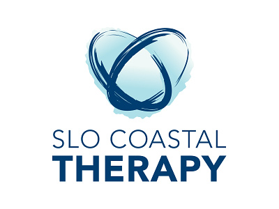 Therapy Logo blue heart logo swoosh watercolor