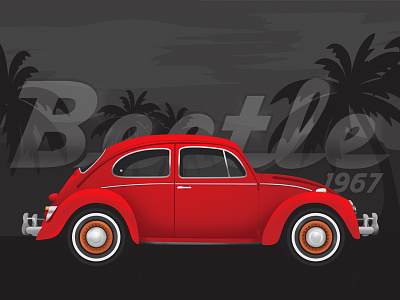 VW Beetle Illustration beetle illustration red vw