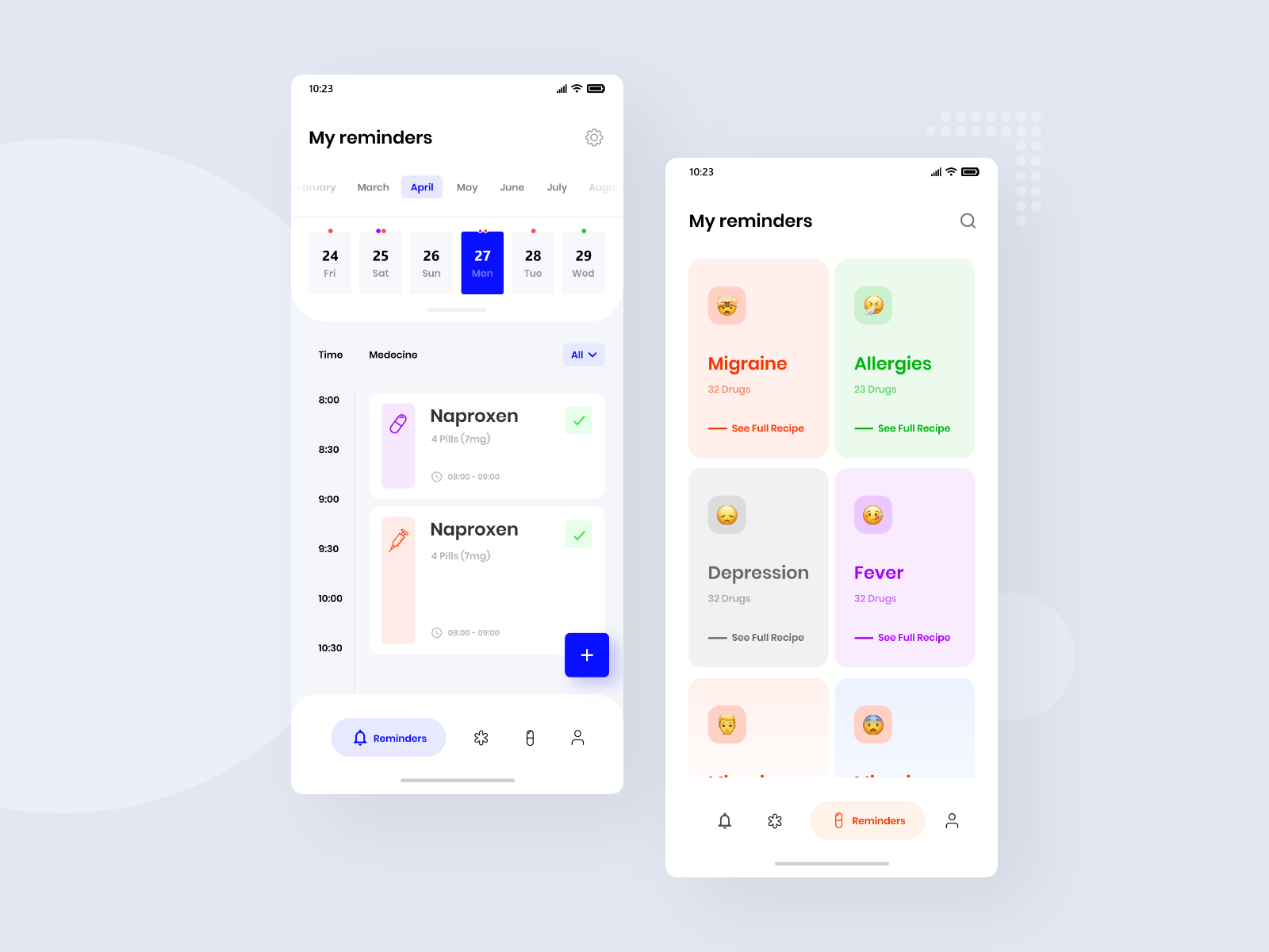 Medicine Reminder app by Gagi Murjikneli on Dribbble