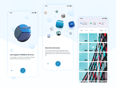 FreeSpace Master App Design clean design gagi gallery mobile mobiledesign photos storage ui ux
