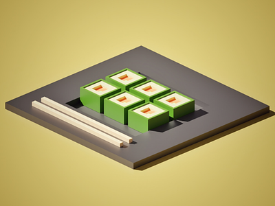 Sushi 3D illustration 3d blender gagi graphic design illustation modeling murjikneli