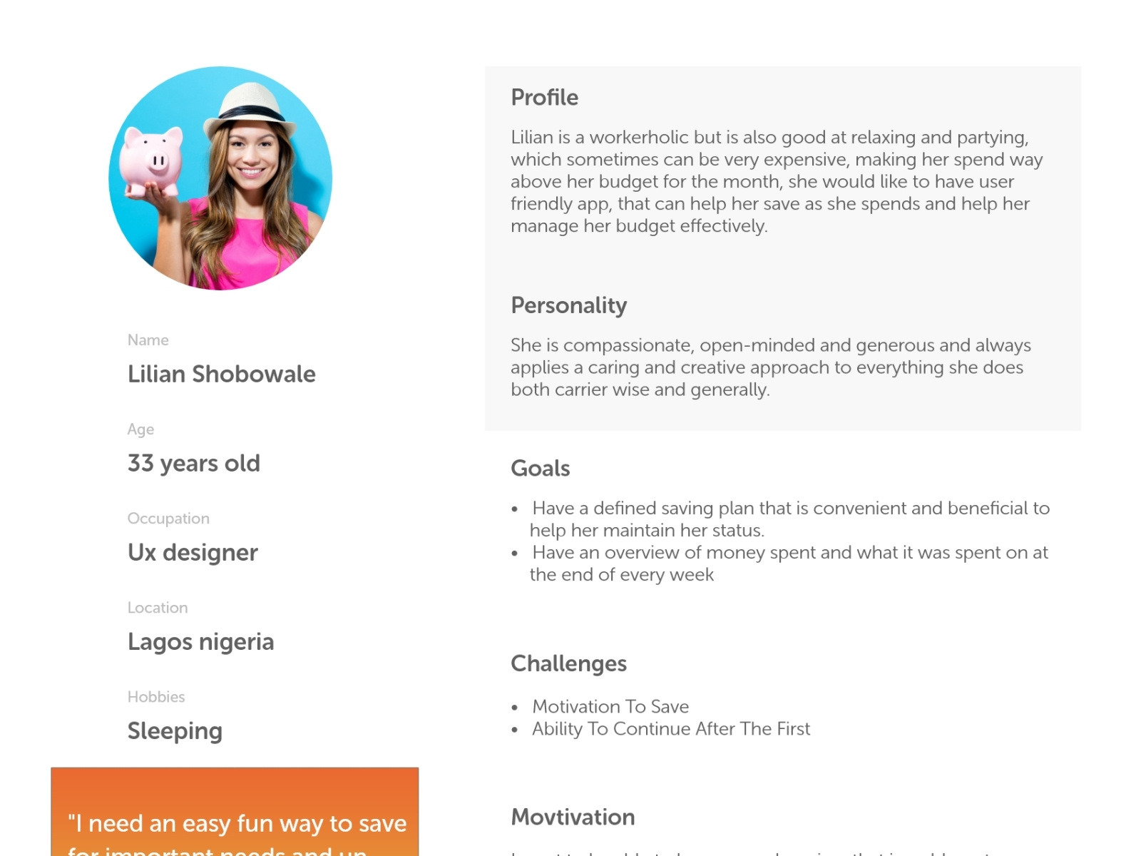 UX designer User persona profile by kingleychuks on Dribbble